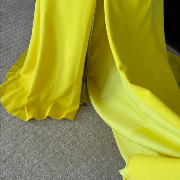 JVN BY JOVANI dress yellow jersey knit rhinestones size 8 pageant prom with tags - Picture 4 of 16
